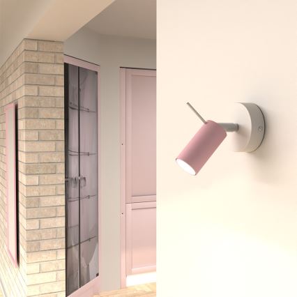 Foco de parede PRESTON 1xGU10/40W/230V rosa