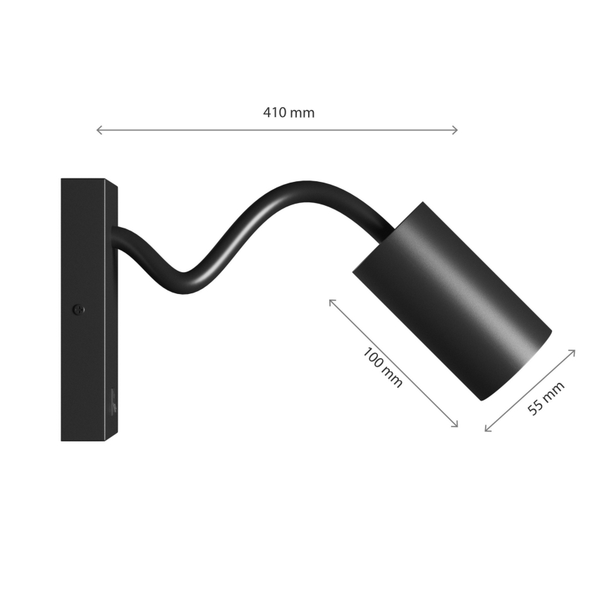 Foco de parede SQUALLA VARIOSA 1xGU10/10W/230V preto