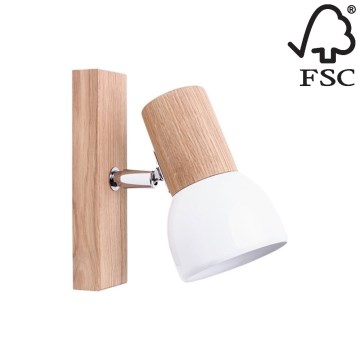 Foco de parede SVENDA 1xE27/60W/230V carvalho - certificado por FSC