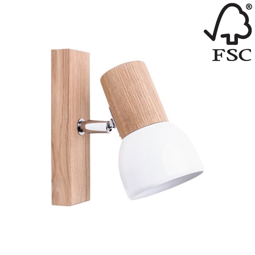 Foco de parede SVENDA 1xE27/60W/230V carvalho - certificado por FSC