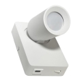 Foco de parede TAFT 1xGU10/30W/230V USB branco
