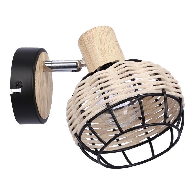 Foco de parede TAJGA 1xE14/40W/230V vime/preto