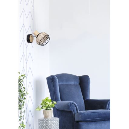 Foco de parede TAJGA 1xE14/40W/230V vime/preto