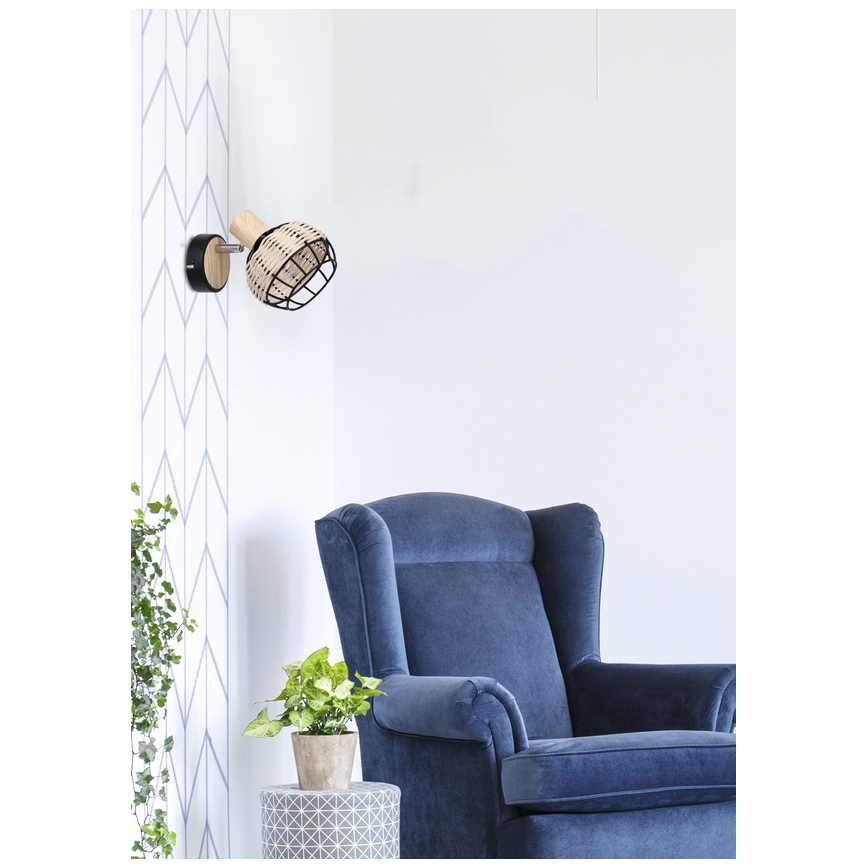 Foco de parede TAJGA 1xE14/40W/230V vime/preto