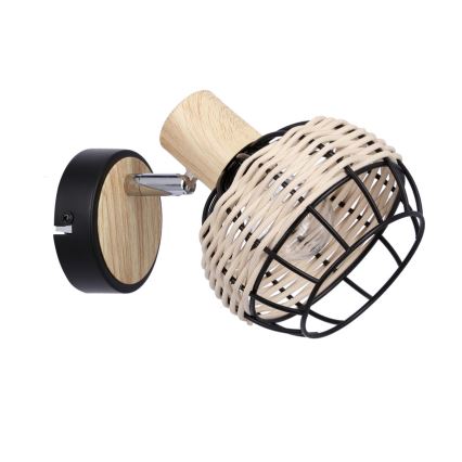 Foco de parede TAJGA 1xE14/40W/230V vime/preto