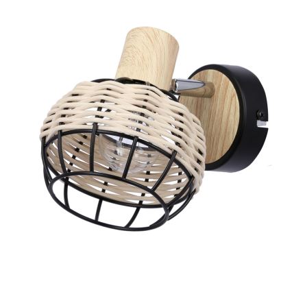 Foco de parede TAJGA 1xE14/40W/230V vime/preto