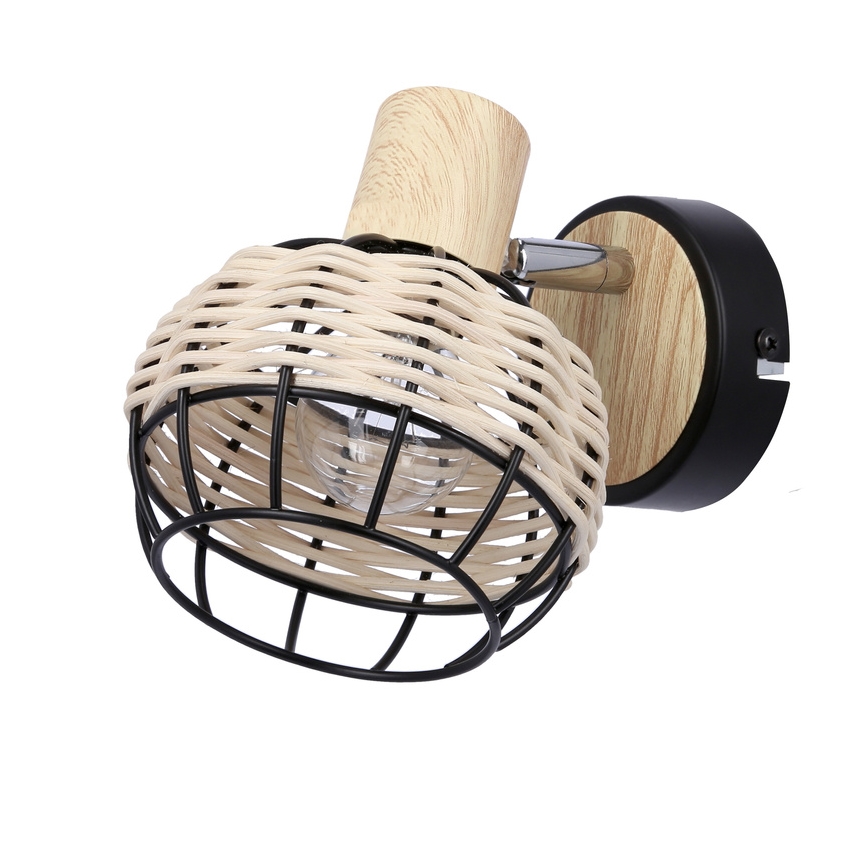 Foco de parede TAJGA 1xE14/40W/230V vime/preto