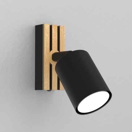 Foco de parede TERRA 1xGU10/8W/230V preto/carvalho
