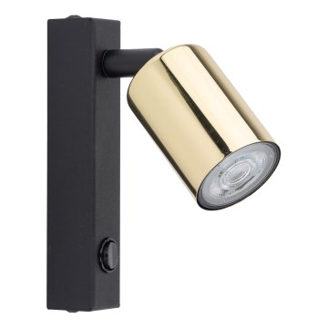Foco de parede TOP 1xGU10/10W/230V preto/dourado