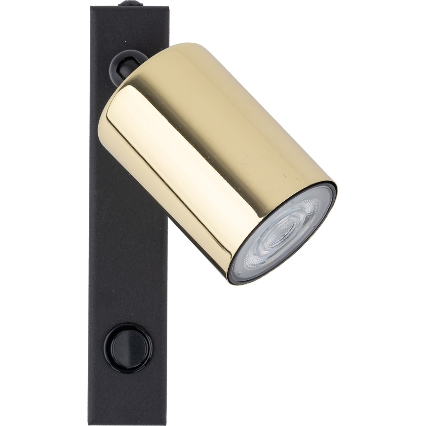 Foco de parede TOP 1xGU10/10W/230V preto/dourado