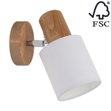 Foco de parede TRENDY 1xE27/15W/230V pinho - certificado por FSC