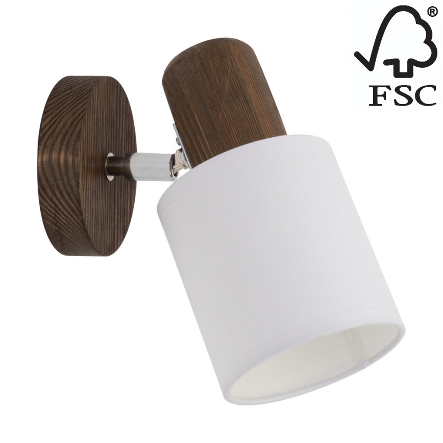 Foco de parede TRENDY 1xE27/15W/230V pinho - certificado por FSC