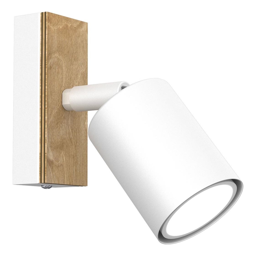 Foco de parede TULON 1xGU10/8W/230V branco/carvalho