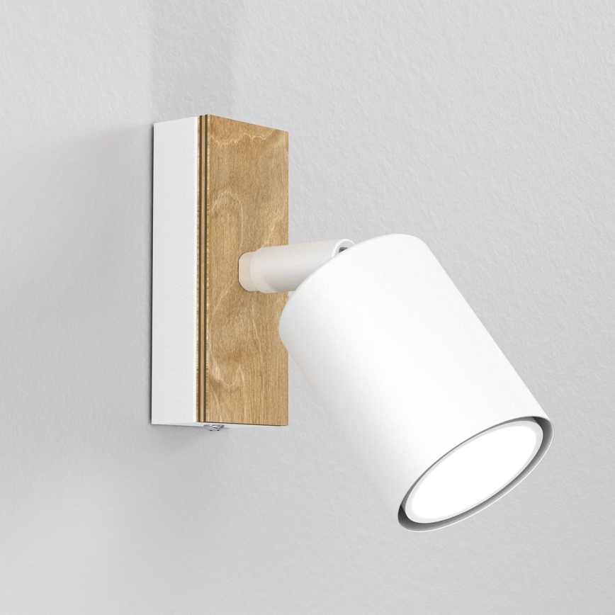 Foco de parede TULON 1xGU10/8W/230V branco/carvalho