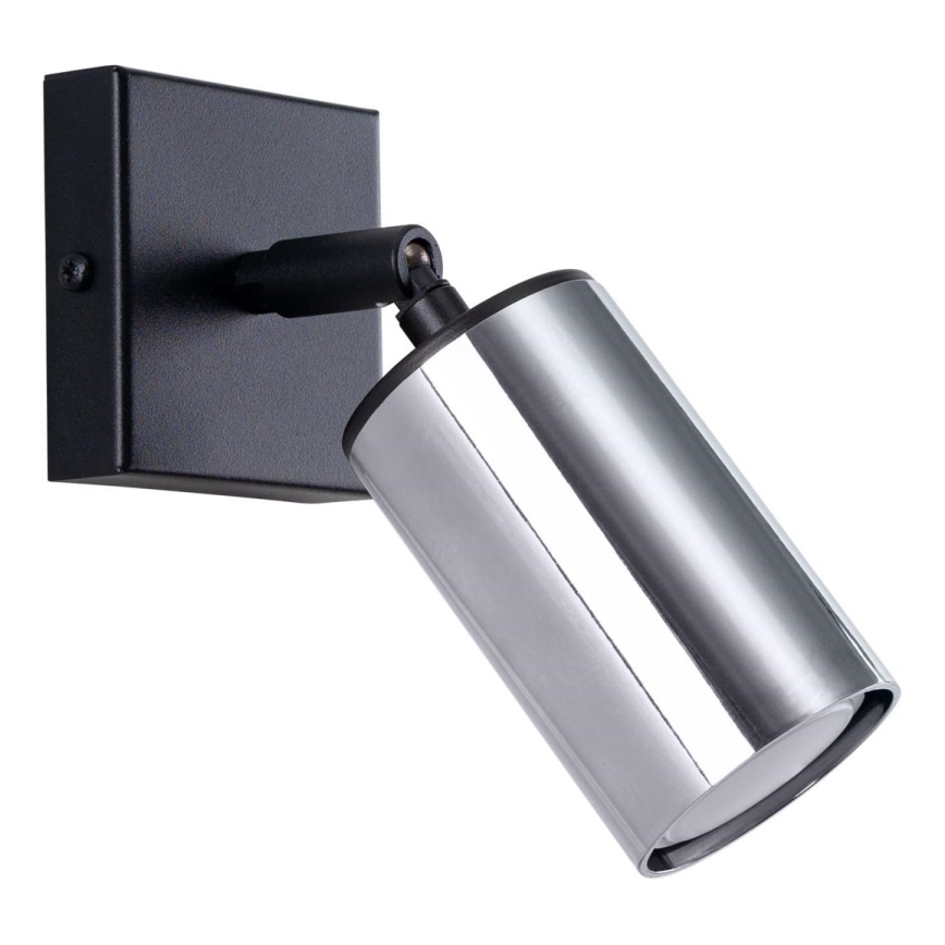 Foco de parede WINX 1xGU10/10W/230V preto/cromado brilhante