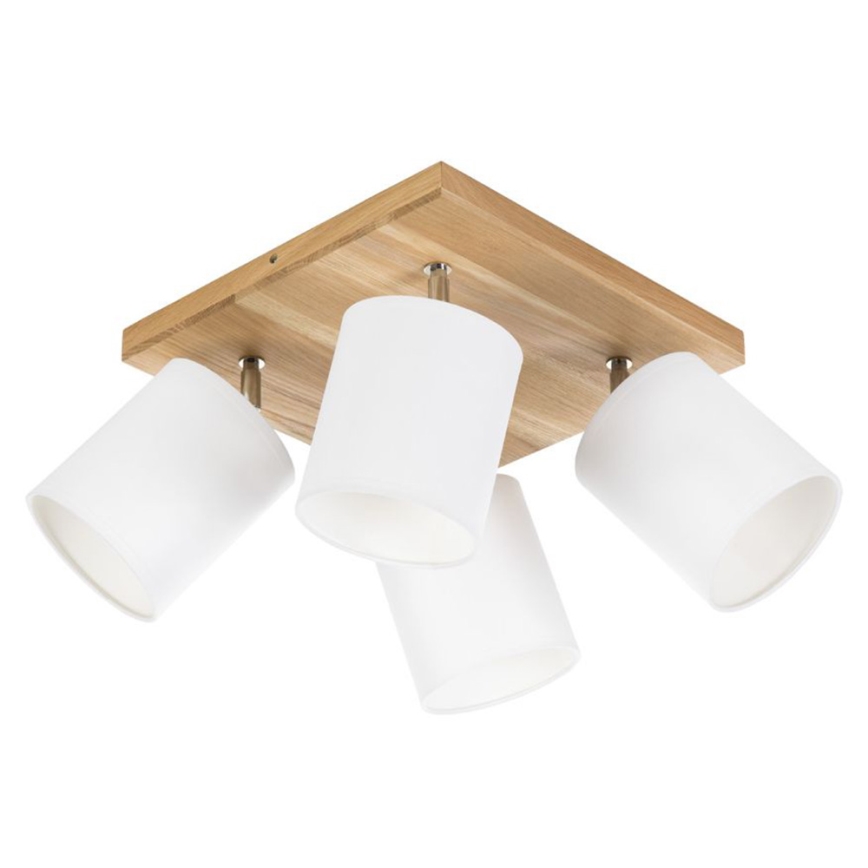 Foco de teto APRILLIA 4xE27/25W/230V carvalho/branco