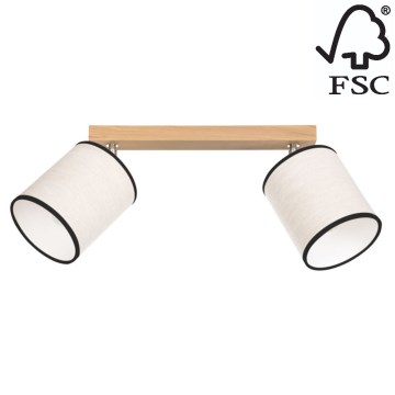 Foco de teto BOHO 2xE27/25W/230V carvalho - certificado por FSC
