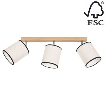 Foco de teto BOHO 3xE27/25W/230V carvalho - certificado por FSC