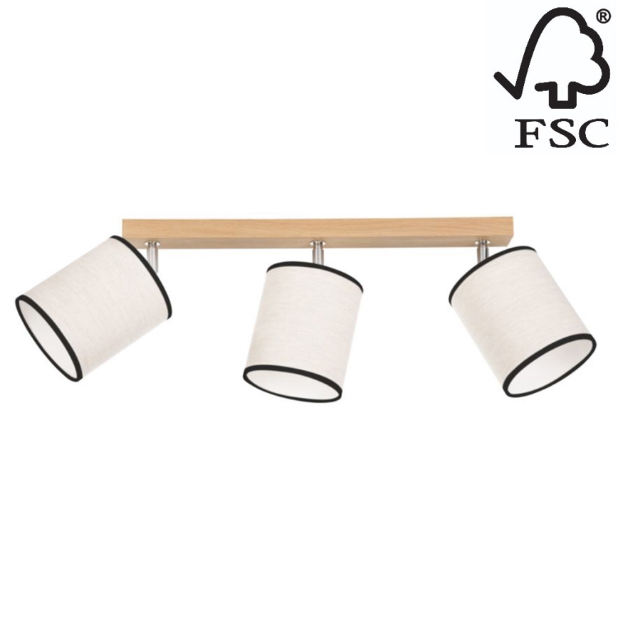 Foco de teto BOHO 3xE27/25W/230V carvalho - certificado por FSC