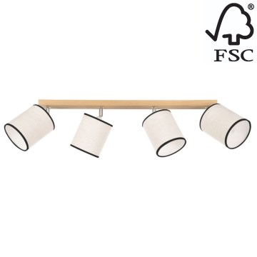 Foco de teto BOHO 4xE27/25W/230V carvalho - certificado por FSC
