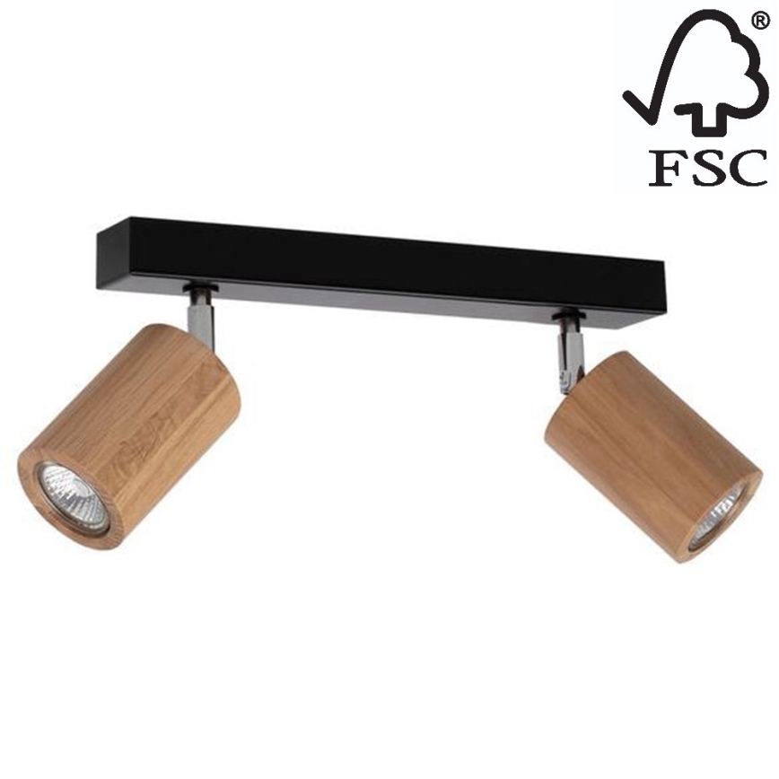 Foco de teto LED MATTI 2xGU10/5W/230V carvalho - certificado por FSC