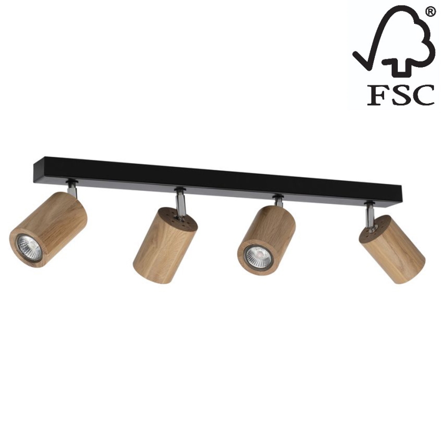 Foco de teto LED MATTI 4xGU10/5W/230V carvalho - certificado por FSC