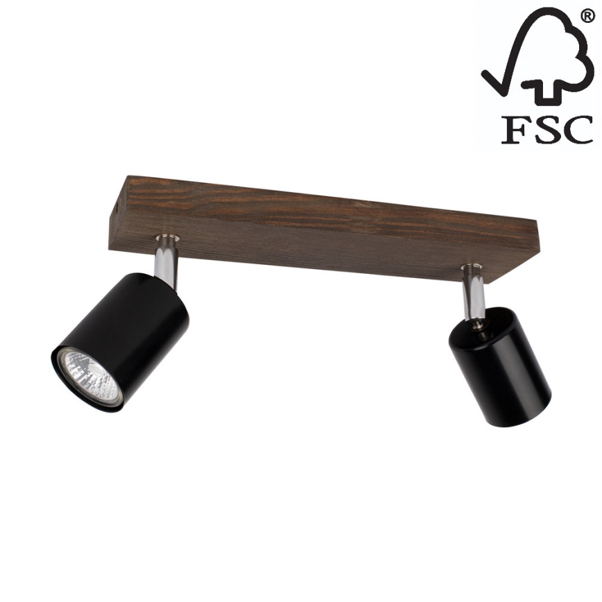 Foco de teto MANARA  2xGU10/5W/230V pinho - certificado por FSC