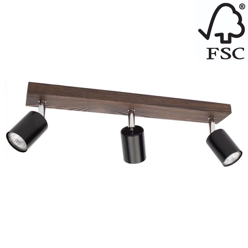 Foco de teto MANARA  3xGU10/5W/230V pinho - certificado por FSC