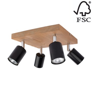 Foco de teto MANARA 4xGU10/5W/230V pinho - certificado por FSC