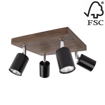 Foco de teto MANARA 4xGU10/5W/230V pinho  - Certificado por FSC