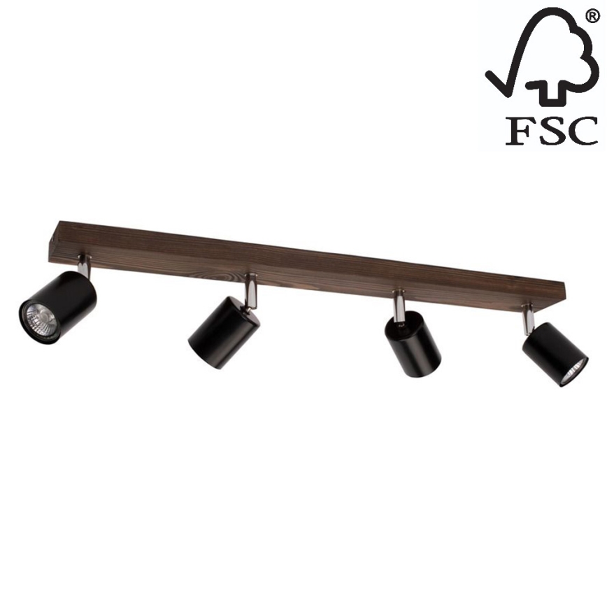 Foco de teto MANARA 4xGU10/5W/230V pinho - certificado por FSC