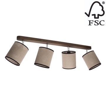 Foco de teto NEGRO 4xE27/25W/230V pinho - certificado por FSC