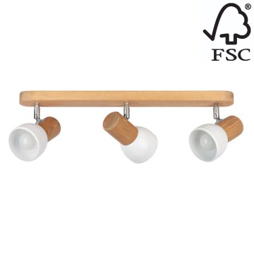 Foco de teto NEL 3xE27/15W/230V pinho - certificado por FSC