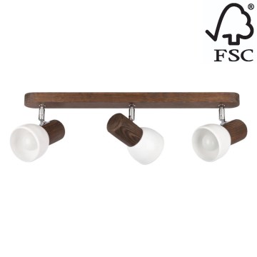 Foco de teto NEL 3xE27/15W/230V pinho - certificado por FSC
