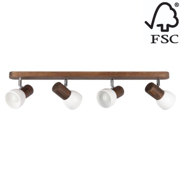 Foco de teto NEL 4xE27/15W/230V pinho - certificado por FSC