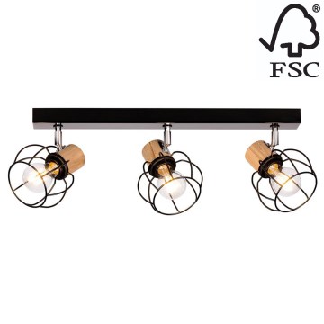 Foco de teto PHIPHI 3xE27/60W/230V carvalho - certificado por FSC