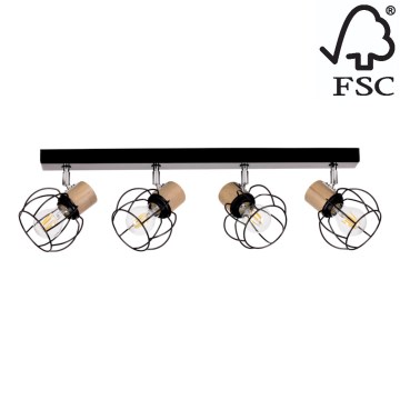 Foco de teto PHIPHI 4xE27/60W/230V carvalho - certificado por FSC