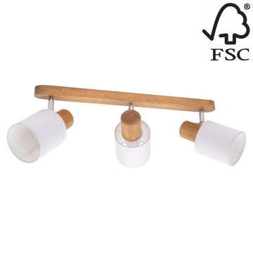 Foco de teto TRENDY 3xE27/15W/230V pinho - certificado por FSC