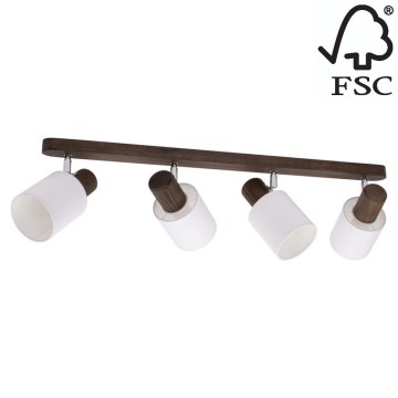 Foco de teto TRENDY 4xE27/15W/230V pinho - certificado por FSC