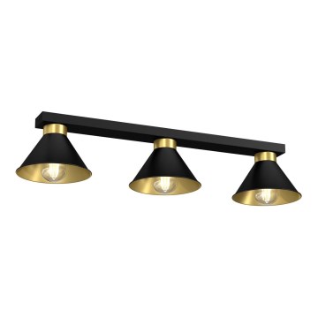 Foco DEMET 3xE27/60W/230V preto/dourada
