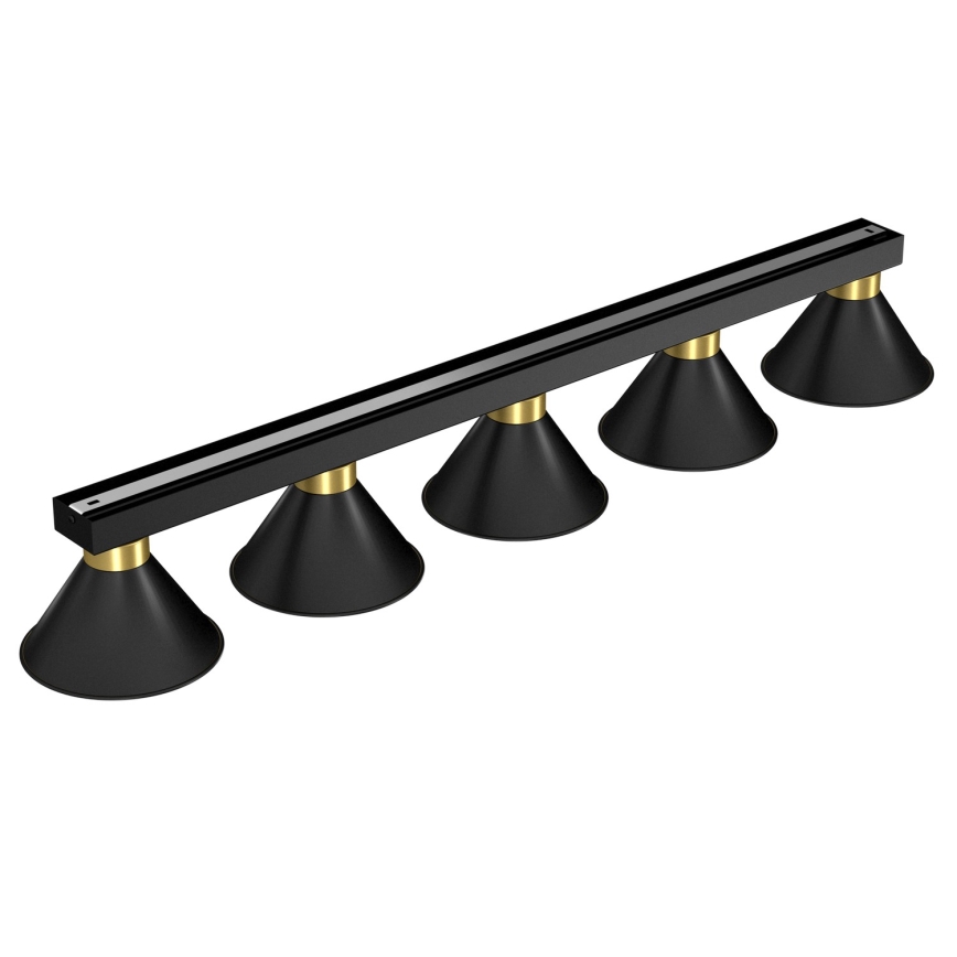 Foco DEMET 5xE27/60W/230V preto/dourada
