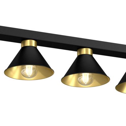 Foco DEMET 5xE27/60W/230V preto/dourada