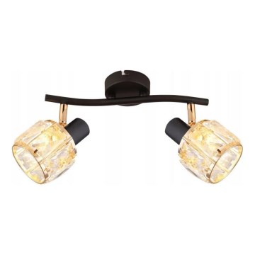 Foco DUBAI 2xE14/40W/230V preto/dourado