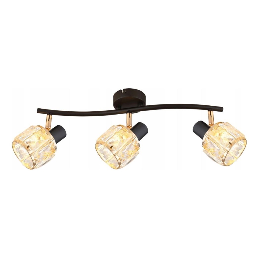 Foco DUBAI 3xE14/40W/230V preto/dourado