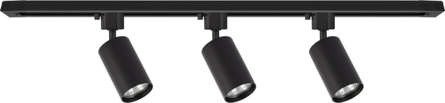 Foco em sistema de calha TIGER 3xGU10/10W/230V preto
