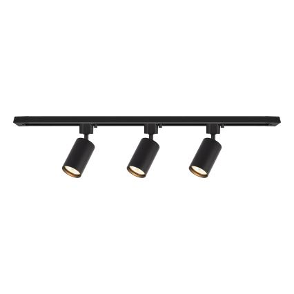 Foco em sistema de calha TIGER 3xGU10/10W/230V preto
