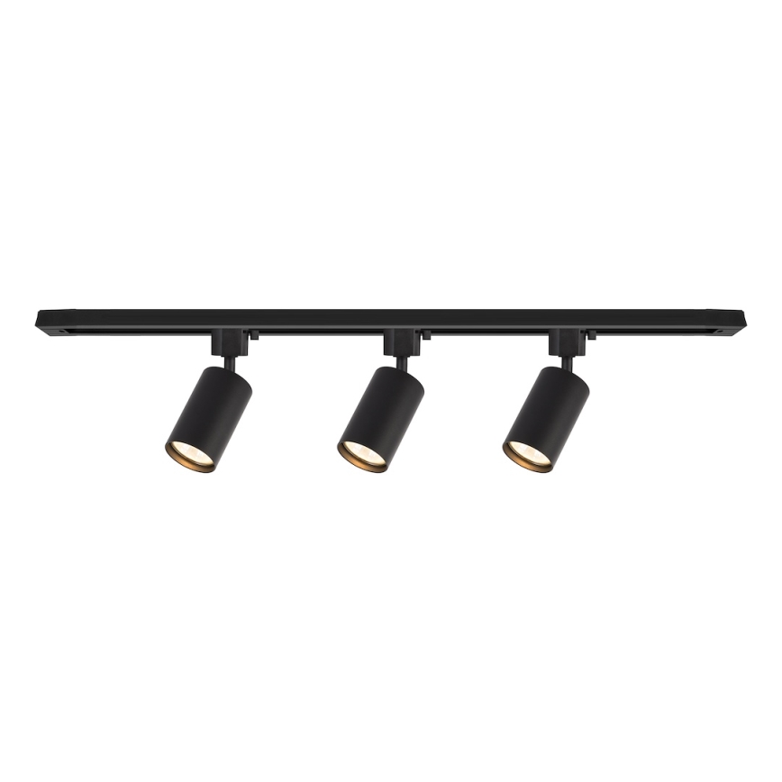 Foco em sistema de calha TIGER 3xGU10/10W/230V preto