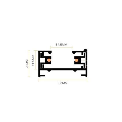 Foco em sistema de carril 4xGU10/25W/230V preto