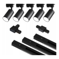 Foco em sistema de carril 5xGU10/25W/230V 3 m preto