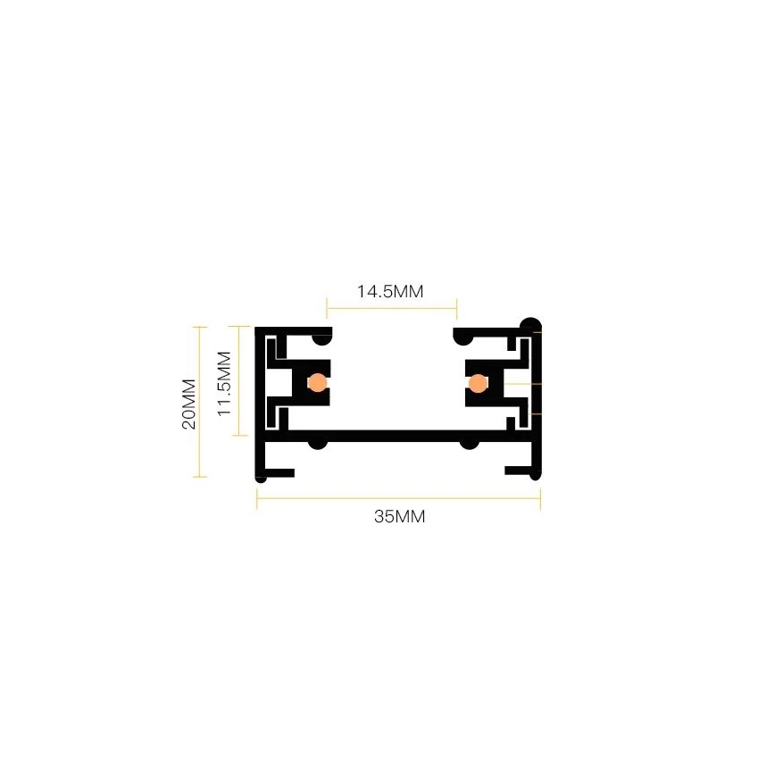 Foco em sistema de carril 8xGU10/25W/230V preto
